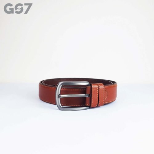GS7 Genuine Leather For Men High Quality Silver Buckle Formal and Casual Belt B81